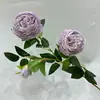 3 Cabezas de Peonías, Arreglos Florales de Boda, Decoración de Guía de Camino, Flores Artificiales, Peonías Falsas, Flores Europeas de Seda, Flores Falsas, Peonías Occidentales