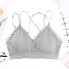 Top Tubo de Renda Sem Costura Novo de Verão com Alças Finas e Costas Bonitas Base para Menina Roupas Íntimas Esportivas
