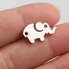 Aço Inoxidável Polido Espelhado Duplo Furo Mini Pingente de Elefante DIY Colar Pulseira Personalidade Acessórios de Joias Casuais