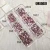 Entra en el Nuevo Set de Caja de Arte de Uñas de Seis Compartimentos con Tamaños Mixtos, Decoraciones de Uñas DIY de Vidrio de Cristal Ultra Brillante con Base Plana con Pedrería