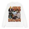 Camiseta Retrô Estampada Chris Brown Transfronteiriça Streetwear Americano Vintage Lavada Pesada Casual Manga Curta Ins