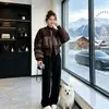 Jaqueta de Algodão Patchwork Nova Moda Estilo Coreano Inverno 2026 Feminina Curta Casual Petite Roupa de Exterior Quente