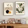 Pintura decorativa de restaurante estilo creme em madeira natural, arte de parede abstrata Morandi para entrada, pintura de parede para sala de jantar e sala de estar
