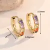 Venta Caliente Transfronteriza Europea y Americana Chapado en Oro de 14K Hebilla de Oreja Redonda Simple con Microincrustaciones de Circonita Pendientes Completamente Diamantados Estilo Punk para Mujer