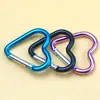 Ventas Directas de Fábrica Aleación de Aluminio No. 5 Mosquetones de Corazón Coloridos 42*40mm Hebilla de Corazón de Durazno para Exteriores Gancho para Mochila de Montañismo