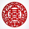 Decoração de Casamento Arranjo de Feltro Dupla Felicidade para o Quarto de Casamento, Decoração de Cama, Adesivos Festivos Estilo Chinês, Decorações de Janela, Adesivos Dupla Felicidade, Adesivos Estáticos