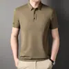 Camisa Polo de Hombre Nueva Verano 2023 Moda Joven y de Edad Media Solapa Simple Manga Corta Camiseta para Hombre