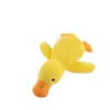 Pato de brinquedo amarelo grande para cães brincarem e aliviarem o tédio, boneca de pelúcia, brinquedo de tecido de pato de simulação interativa, divertido de brincar