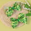 Nuevo Tejido Verde Fresco para Festival Irlandés Pasador de Pelo Hecho a Mano con Lazo Costilla con Flor de Burbuja Accesorios para el Cabello