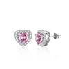 Los pendientes de plata de ley S925 más vendidos en Europa y Estados Unidos, de moda para comercio exterior, con forma de corazón, de cristal de circonita de colores, joyería colgante versátil para mujer