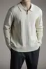 Suéter polo de punto con solapa y media cremallera para hombre, primavera y otoño, holgado, texturizado, casual, capa base, estilo old money