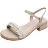Sandalias de Estilo Francés, Sandalias de Moda Inspiradas en Chanel, Nuevas de Verano 2025 Estilo Hada de Una Sola Tira Antideslizantes de Suela Suave Tacones Altos para Mujer