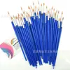 Pincel de Punta Fina Pelo de Nylon Azul Pintura 17CM Pluma de Línea de Gancho