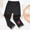 Leggings para niñas, primavera y otoño de 2024, nuevos pantalones de otoño de estilo occidental para niñas, de algodón fino y elástico.