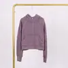 Sudadera con Capucha y Media Cremallera Lulu con Etiqueta, En Stock Envío Directo, Forro Polar Deportivo con Etiqueta Dorada, Cremallera Dorada, Informal con Forro Polar