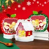 Bolsa de Empaque Navideño Dibujos Animados Papá Noel Muñeco de Nieve Cremallera Auto-Sellante Bolsa con Forma Especial Casa Navideña Bolsa de Regalo para Niños