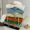 Suéter Feminino Outono e Inverno Estilo Japonês Vintage Caimento Solto Relaxado Roupa de Exterior Primavera e Outono Estilo Mori 2025 Novo Tricô com Capuz