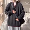 Suéter tricotado falso de duas peças para homens e casais, gola V e gola redonda, costurado à mão, estilo old money, outono e inverno, atacado de fábrica transfronteiriço