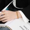 Pulseira de Corrente Cubana Seis Lados da Indústria Pesada Hip-Hop Europeu e Americano para Mulheres, Joia Fashion e Personalizada em Aço Titânio Banhado a Ouro