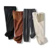 Pantalones de forro polar con costuras gruesas de cuatro colores 6092