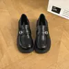 Mocasines retro redondos de charol, modernos y versátiles para mujer, zapatos Mary Jane de suela gruesa estilo universitario, versátiles estilo británico