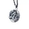 Collar con colgante de dragón de plata de ley 925 para hombre, estilo étnico del Zodiaco, cierre de seguridad, collar para niños, colgante del año del dragón del Zodiaco, venta al por mayor