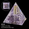 Pirámide de Cristal Natural de 8 cm Decoración Creativa para el Hogar Adorno Artesanal Bola de Cristal Envuelto en Resina Pirámide de Resina