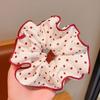 Luz Roja Lujo Dulce Lunares Scrunchie Cola de Caballo Lindo Goma para el Cabello Moño Accesorio para el Cabello Adorno para el Cabello de Alta Gama Estilo Nuevo