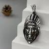 Colar Hip Hop Europeu e Americano Antigo de Aço Titânio Tendência Masculina Colar de Aço Inoxidável Pingente de Placa
