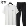 Conjunto de Camiseta de Manga Corta de Seda Helada para Hombre Verano 2026 Pantalones Largos de Secado Rápido Tallas Grandes Ropa Deportiva para Hombre Conjunto Casual de Dos Piezas