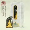 Collar Unisex de Acero de Titanio con Colgante de Cristal Amitabha Tallado Madre Verde Manjusri Mil Manos Guanyin