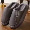 Pantuflas de algodón de invierno para hombre, talla grande, estilo nuevo 2026, para uso en interiores, antideslizantes, cálidas y con suela gruesa forrada de felpa
