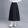 Elegante falda midi de línea A reversible para mujer, nueva colección otoño 2026, de cintura alta, que cubre las caderas, elegante, versátil, falda de paraguas