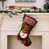 Decorações de Natal transfronteiriças novas adesivos de casca de árvore imitação borda de linho boneco meias de Natal meias de presente para crianças