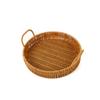 Cesta de almacenamiento tipo ratán, plato portátil para refrigerios y pan, canasta para frutas, canasta para refrigerios, dulces y pan, bandeja para almacenar pan al vapor