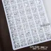 Accesorios de Arte para Uñas de Alta Calidad K9 Hielo Transparente Fondo Abierto Apilables con Pedrería Súper Brillantes Rectangulares Ovalados Acabado Perla Decoraciones de Uñas Apilables con Pedrería