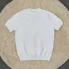 Camiseta de Punto de Manga Corta para Hombre con Rayas Esculpidas, Estilo Old Money, Corte Ajustado, Seda de Hielo para Negocios, Verano, Fábrica Transfronteriza Venta al por Mayor