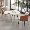 Mesa Pequeña y Sillas Doble Capa para Ocio en Balcón, Mesa de Centro y Sillas Sencillas Modernas de Moda, Juego de Tres Piezas de Una Mesa y Dos Sillas para Hotel