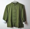 Camisa de Linho Masculina Mafan Verão Novo Estilo Gola Alta Estilo Chinês Botão Melhorado em 6 Cores