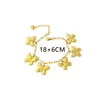 Collar de Flor de Acero Inoxidable Europeo y Americano Transfronterizo Set de Joyería de Flor de Nicho de Alta Gama Pulsera de Acero de Titanio 18K para Mujer