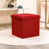 Banqueta Retangular com Armazenamento, Caixa de Armazenamento Dobrável, Banqueta Multifuncional para Trocar Sapatos, Banqueta de Tecido para Sofá para Uso Doméstico