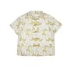 Traje Tang Floral de Algodão e Linho de Manga Curta Estilo Chinês Modernizado para Meninas, Vestido Infantil Estilo Nacional, Qipao Infantil de Shibo Luo para o Verão