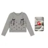 Top de Niña Amybaby Otoño 2024 Nuevo Falso de Dos Piezas Color Sólido Joker Puntada de Lazo Camisa Base