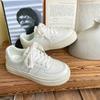 Baikuang 2022 Nuevos Zapatos Blancos para Mujer Otoño Casual ins Moda Cuero Nicho Original Japonés Zapatos de Tablero para Estudiante