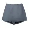 Falda Gris Estilo Traje para Mujer, Diseño Primavera 2026, Cintura Alta, Adelgazante, Anti-Exposición, Abertura Lateral, Falda Corta Bodycon Sexy