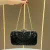 Nova bolsa de mão de alta qualidade vintage com alça de corrente, bolsa de mão feminina, bolsa de noite de luxo com pedras de diamante para senhoras