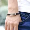 GT012 Moda coreana aleación pulsera de cuero de vaca LOVE pareja pulsera de cuero genuino estudiantes masculinos y femeninos joyería retro