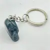 Chaveiro Pingente Crânio de Cristal Natural Escultura Pedra Semi-preciosa Cabeça Crânio Crânio Cabeça Fantasma Artesanato para Pendurar em Bolsa
