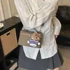 Bolso de Mano Moda Primavera Bolso Tote Pequeño para Mujer 2026 Modelo Nuevo Color Sólido Bolso Cuadrado Pequeño Simple con Patrón de Lichi Bolso de Hombro Cruzado Único