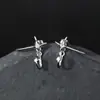 Pendientes de Vía Láctea Diseño Único de Nicho Pendientes de Circonita de Alta Gama Pendientes de Estrella de Cuatro Puntas Pendientes